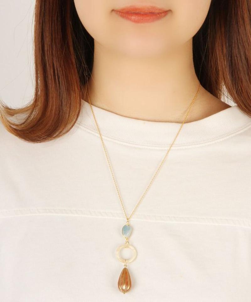 【3月誕生石】K14GF アクアマリン×シードネックレス