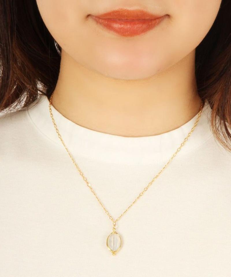 【一発で決まるセットアクセ】 ムーンストーンネックレス＆リングセット