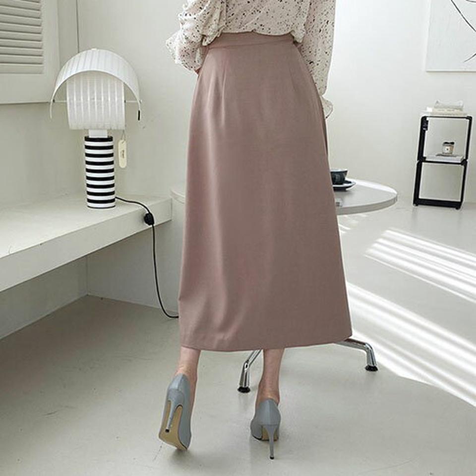 プリーツボタンラップスカート・全3色・t67468 レディース 【sk】【スカート ロング ロングスカート ラップデザイン ラップスカート プリーツ プリーツスカート フェミニン 単色 無地 シンプル 可愛い かわいい 春 秋 韓国 ファッション】【ハイホリHIHOLLI】