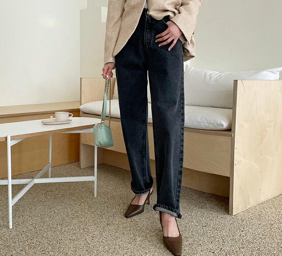ストレートワイドデニムパンツ・全2色・t61723 レディース 【pt】【韓国 ファッション ボトムス パンツ ロング デニム デニムパンツ ワイドデニム ストレート 細身 スリム 美脚 10分丈 十分丈 カジュアル デイリー 秋 春】