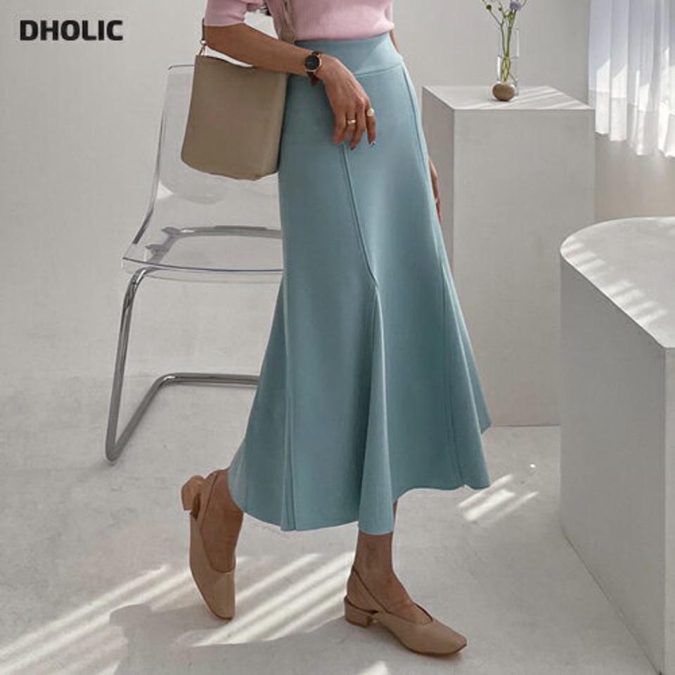 マーメイドロングスカート・全3色・b61727 レディース 【sk】【韓国 ファッション ボトムス スカート ロング ロングスカート ウエストゴム マーメイド マーメイドスカート 揺れ感 美脚 カジュアル 体型カバー フェミニン デイリー 秋 春】