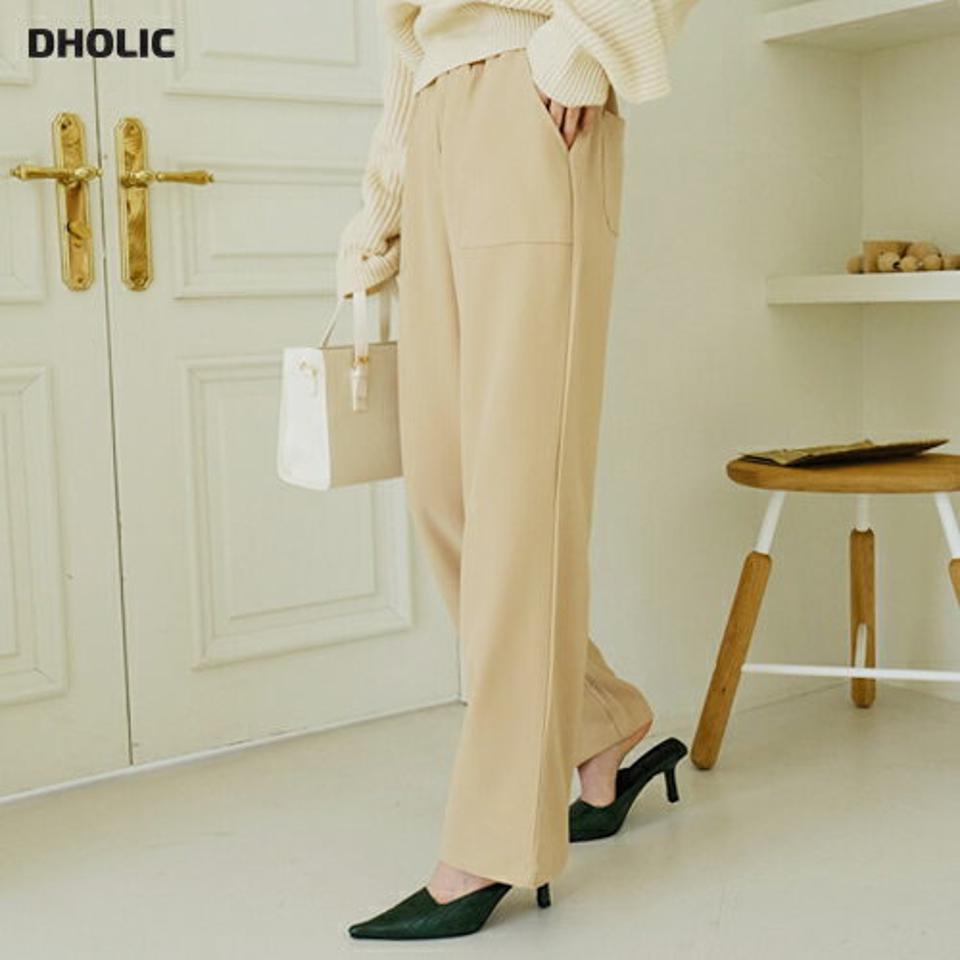 ストリングポケットスラックス・全3色・t67473 レディース 【pt】【スラックス パンツ ズボン ロングパンツ 単色 無地 シンプル ベーシック カジュアル 大人 春 秋 韓国 ファッション】【ハイホリHIHOLLI】