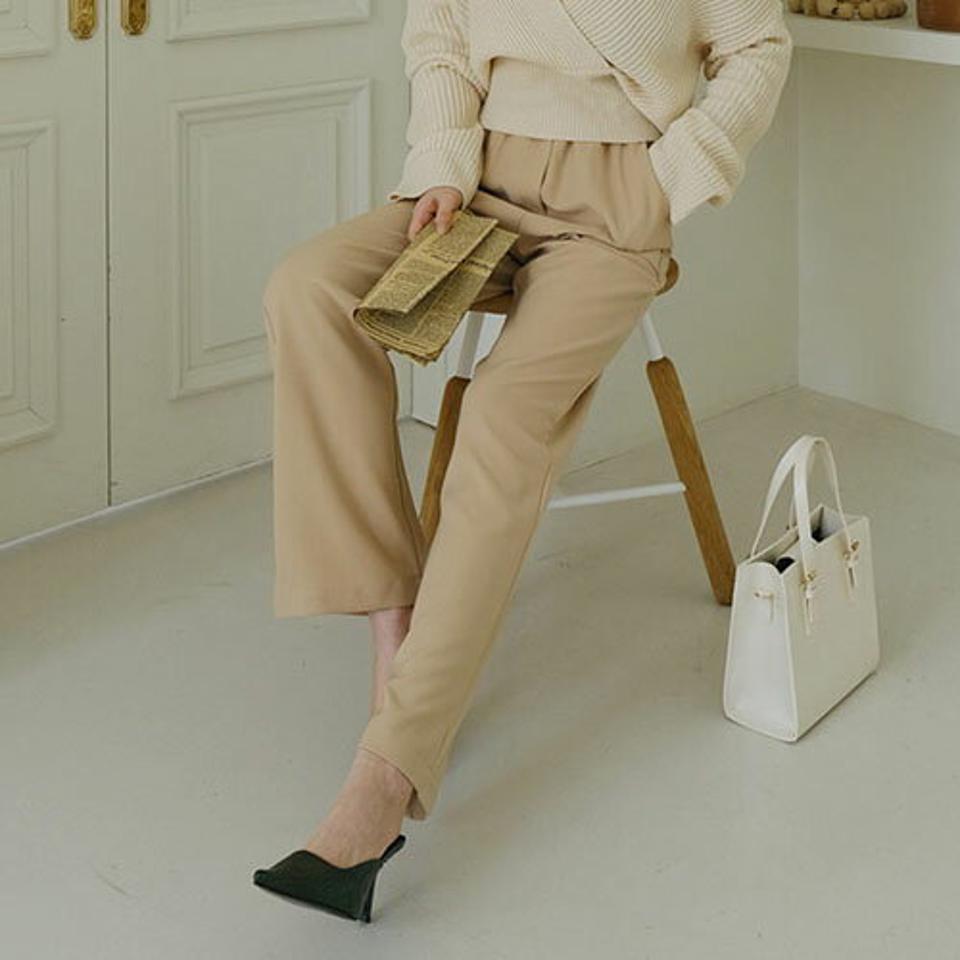 ストリングポケットスラックス・全3色・t67473 レディース 【pt】【スラックス パンツ ズボン ロングパンツ 単色 無地 シンプル ベーシック カジュアル 大人 春 秋 韓国 ファッション】【ハイホリHIHOLLI】