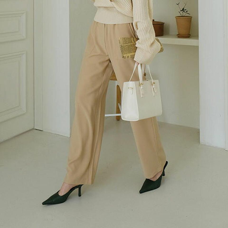 ストリングポケットスラックス・全3色・t67473 レディース 【pt】【スラックス パンツ ズボン ロングパンツ 単色 無地 シンプル ベーシック カジュアル 大人 春 秋 韓国 ファッション】【ハイホリHIHOLLI】