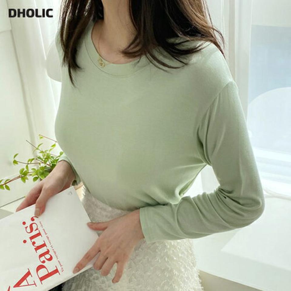 ラウンドヘムTシャツ・全6色・b67488 レディース 【tops】【トップス Tシャツ 長袖 ロンT 単色 無地 無地T シンプル ベーシック カジュアル 春 秋 韓国 ファッション】【ハイホリHIHOLLI】