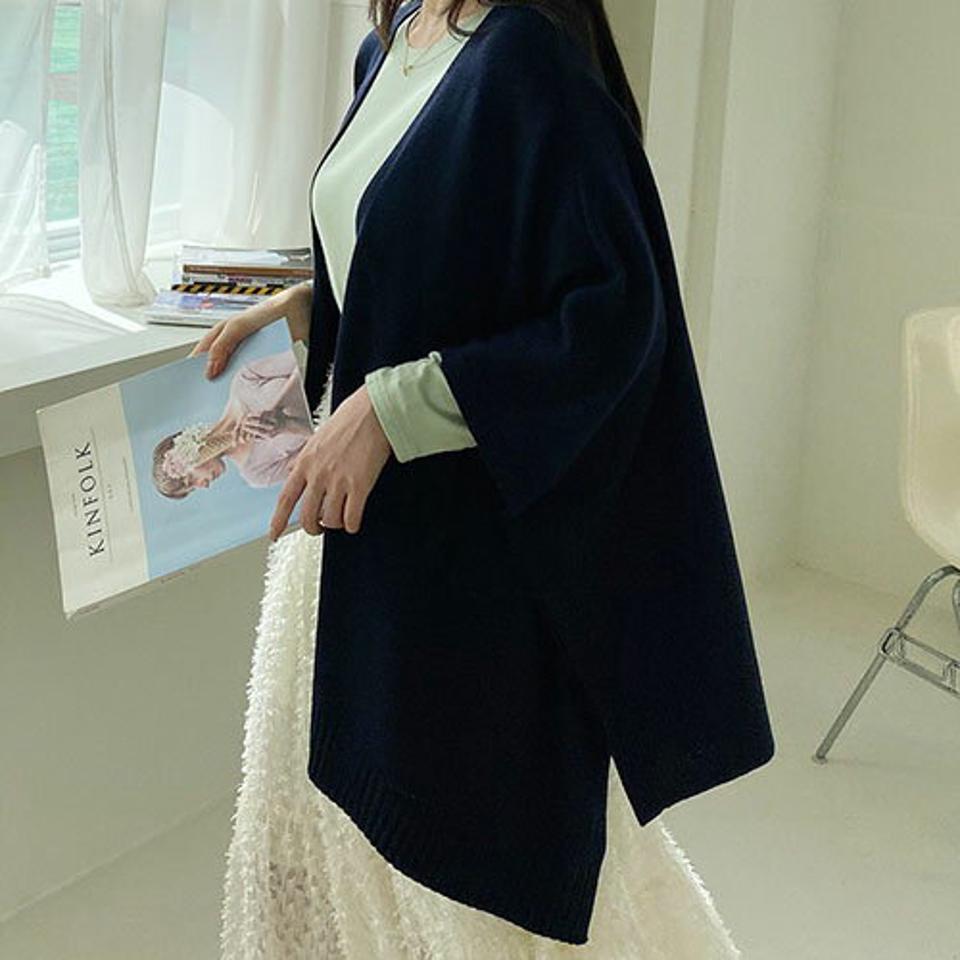 ルーズショールカーディガン・全5色・b67489 レディース 【cd】【カーディガン カーデ 羽織物 ルーズ ゆったり ショール 単色 無地 シンプル 大人 シック ニット ニットカーディガン 春 秋 韓国 ファッション】【ハイホリHIHOLLI】