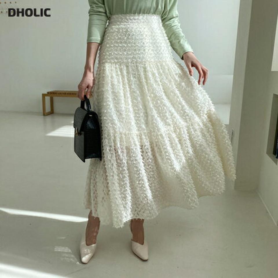 テクスチャーギャザースカート・全2色・b67484 レディース 【sk】【スカート ロング ロングスカート ギャザー フェミニン 可愛い かわいい ボリューム 春 秋 韓国 ファッション】【ハイホリHIHOLLI】