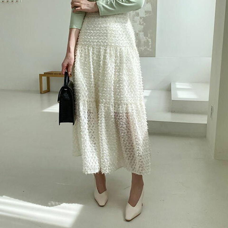 テクスチャーギャザースカート・全2色・b67484 レディース 【sk】【スカート ロング ロングスカート ギャザー フェミニン 可愛い かわいい ボリューム 春 秋 韓国 ファッション】【ハイホリHIHOLLI】