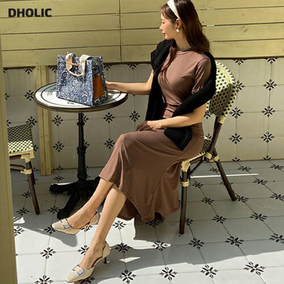 半袖ニットワンピース・全4色・t67471 レディース 【ops】【ワンピース ロング ロングワンピース ニット ニットワンピース 半袖 単色 無地 シンプル カジュアル 大人 春 夏 秋 韓国 ファッション】【ハイホリHIHOLLI】