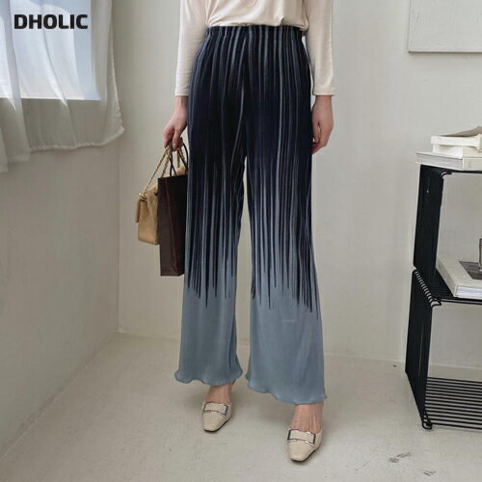 グラデプリーツパンツ・全2色・t67479 レディース 【pt】【パンツ ズボン ロングパンツ プリーツ プリーツパンツ グラデーション カジュアル ラフ 春 秋 韓国 ファッション】【ハイホリHIHOLLI】