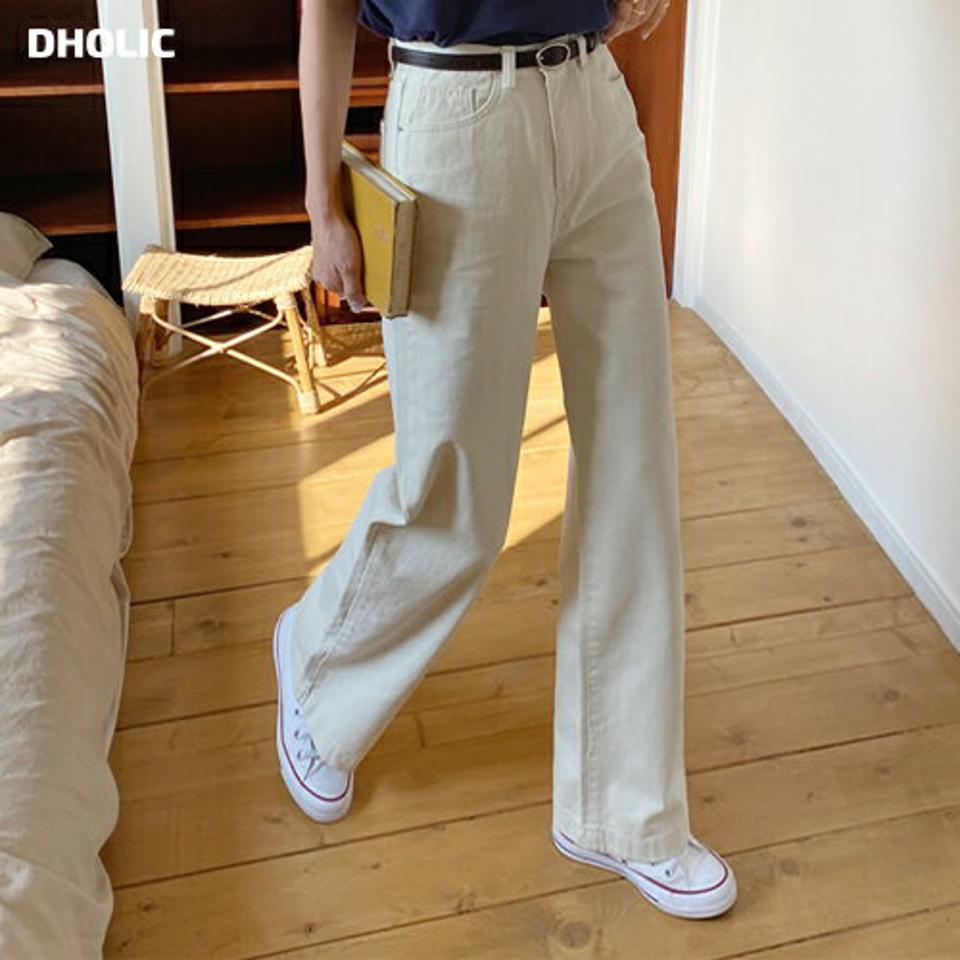 ハイウエストコットンパンツ・全4色・t63076 レディース 【pt】【韓国 ファッション ボトムス パンツ ロング コットンパンツ ハイウエスト ストレート 美脚 細身 スリム 10分丈 十分丈 カジュアル デイリー 秋 春】