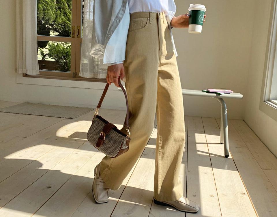 ハイウエストコットンパンツ・全4色・t63076 レディース 【pt】【韓国 ファッション ボトムス パンツ ロング コットンパンツ ハイウエスト ストレート 美脚 細身 スリム 10分丈 十分丈 カジュアル デイリー 秋 春】