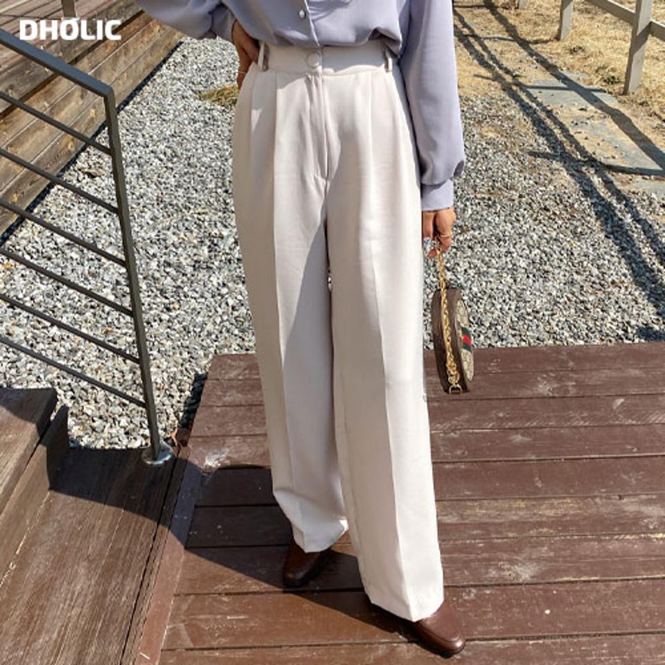 パステルスラックス・全3色・t63069 レディース 【pt】【韓国 ファッション ボトムス パンツ スラックス ロング スリム ベーシック ストレート タック 美脚 足長 細身 10分丈 十分丈 ワイド カジュアル 無地 秋 春】