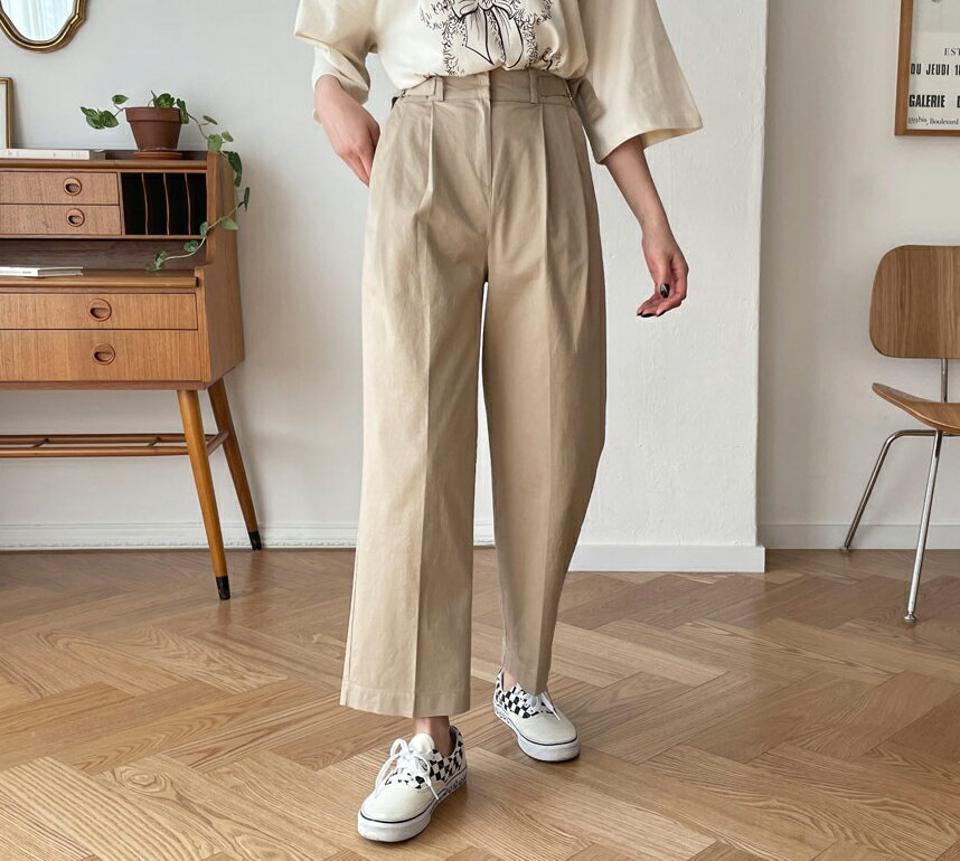 "サイドベルトタックパンツ・全3色・t63512 レディース 【pt】【韓国 ファッション ボトムス パンツ ロング ロングパンツ ワイド ワイドパンツ タックパンツ ルーズ ゆったり 十分丈 カジュアル デイリー 秋 春】【NIJU】"