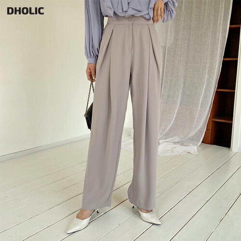 ストレートタックスラックスパンツ・全3色・t63088 レディース 【pt】【韓国 ファッション ボトムス パンツ スラックス ロング スリム ベーシック ストレート タック 美脚 足長 細身 10分丈 十分丈 ストレート カジュアル 無地 秋 春】