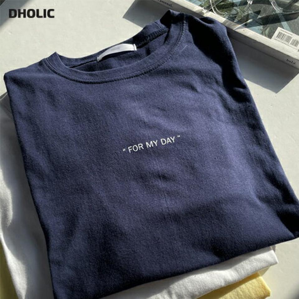 ミニレタリング半袖Tシャツ・全3色・t63048 レディース 【tops】【韓国 ファッション トップス Tシャツ 半袖 ラウンドネック ミニ レタリング ロゴ オールシーズン カジュアル 体型カーバー デイリー 細身 秋 春】