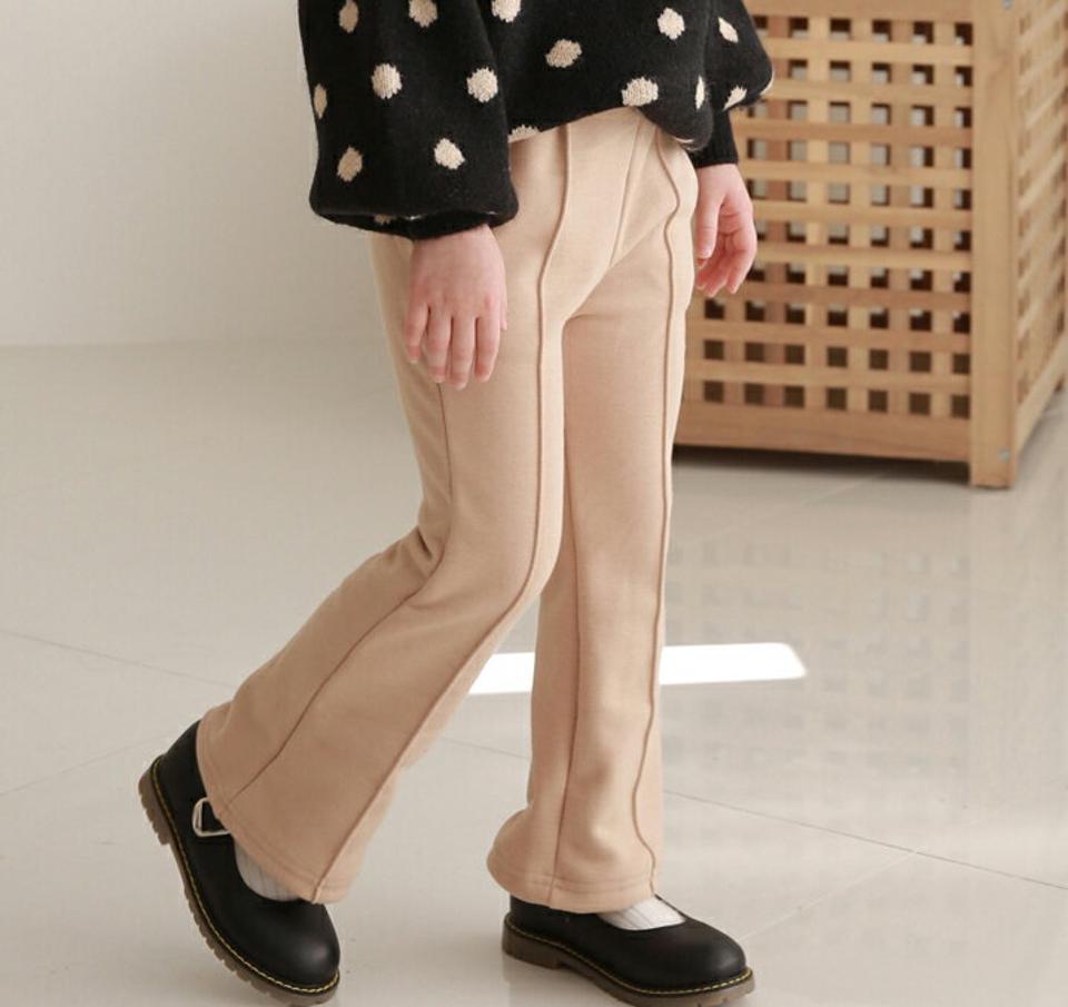 裏起毛フロントラインスラックスパンツ・p009823 キッズ【3~8才】【pt】【パンツ ズボン ロングパンツ 長ズボン スラックス フロントライン 裏起毛 単色 無地 シンプル カジュアル 女の子 男の子 冬 韓国 韓国子供服 子供 子供服 こども服】【KIDS】