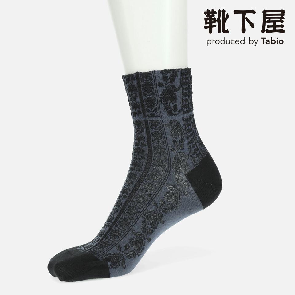 【全品送料無料★〜6/11 23:59迄】【あす楽】【Tabio】 綿麻ストライプ柄フロートショートソックス / 靴下屋 靴下 タビオ くつ下 ショート レディース 日本製