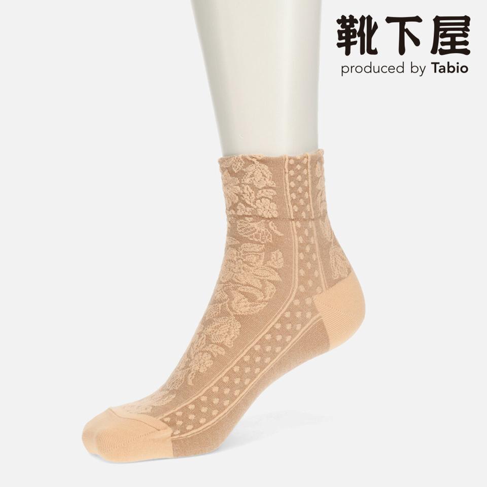 【あす楽】【Tabio】 ストライプフラワーフロートショートソックス / 靴下屋 靴下 タビオ くつ下 ショート レディース 日本製