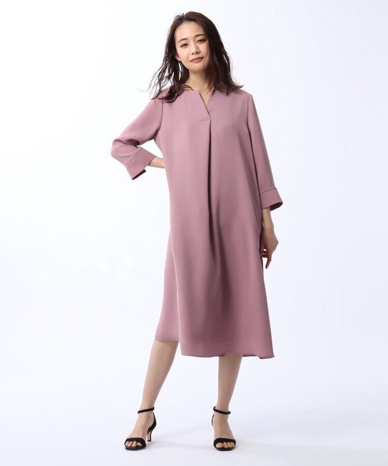「L」【WEB限定】キーネックロングワンピース