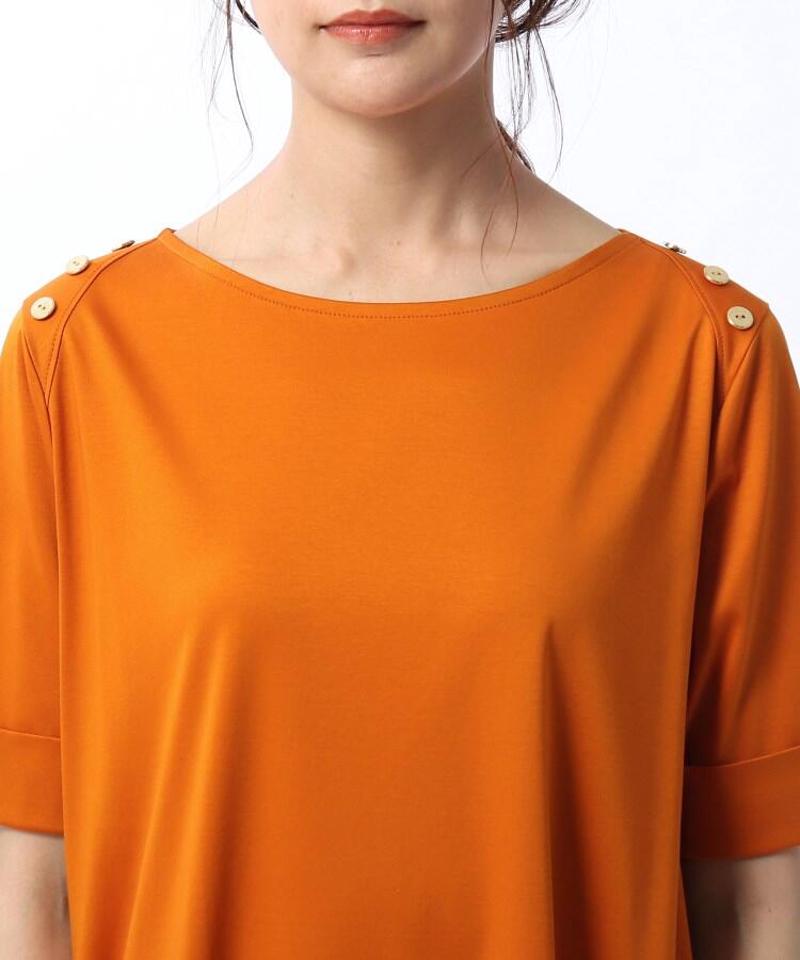 【WEB限定】ショルダーボタンスムースワンピース