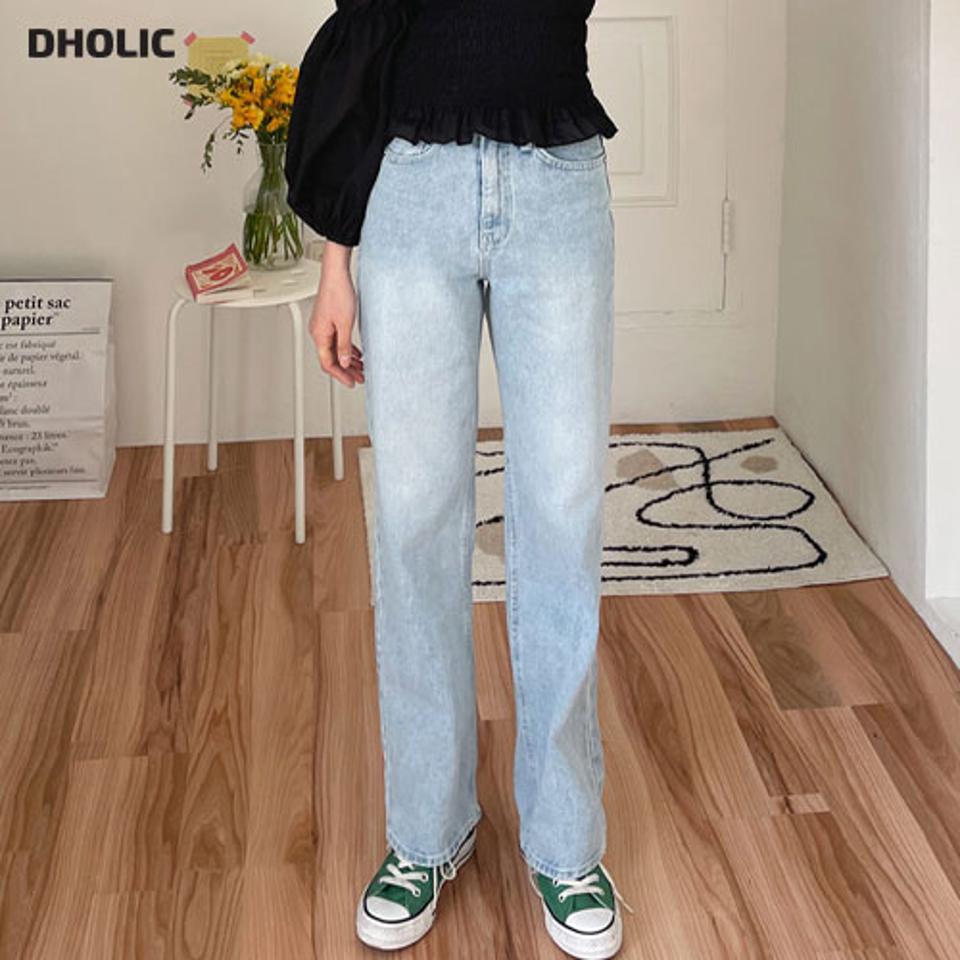 ワイドデニムパンツ・全2色・t63624 レディース 【pt】【韓国 ファッション ボトムス パンツ ロング デニム ウォッシング デニムパンツ ハイウエスト ワイドデニムパンツ スリム ストレート 美脚 10分丈 十分丈 カジュアル デイリー 秋 春】【NIJU】