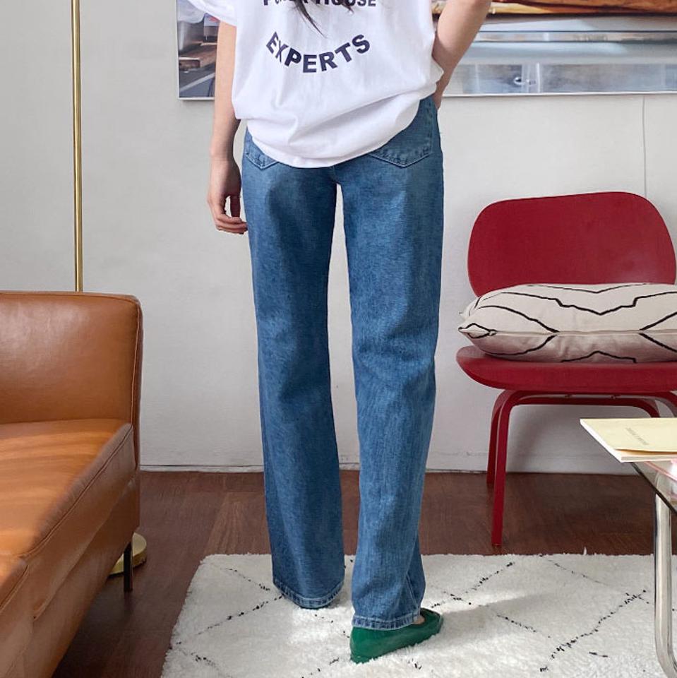 ワイドデニムパンツ・全2色・t63624 レディース 【pt】【韓国 ファッション ボトムス パンツ ロング デニム ウォッシング デニムパンツ ハイウエスト ワイドデニムパンツ スリム ストレート 美脚 10分丈 十分丈 カジュアル デイリー 秋 春】【NIJU】