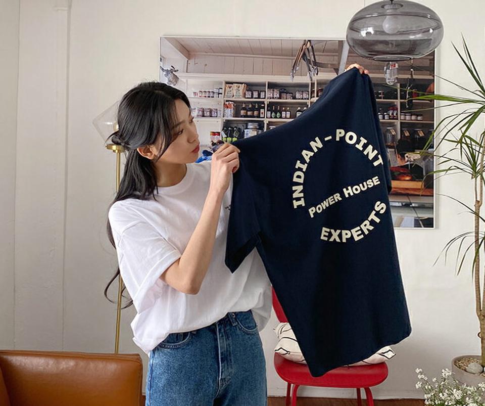 1984レタリングTシャツ・全4色・t63613 レディース 【tops】【韓国 ファッション トップス Tシャツ 半袖 ラウンドネック ミニレタリング ミニロゴ レタリング ロゴ オールシーズン ベーシック デイリー カジュアル 体型カーバー 秋 春】【NIJU】
