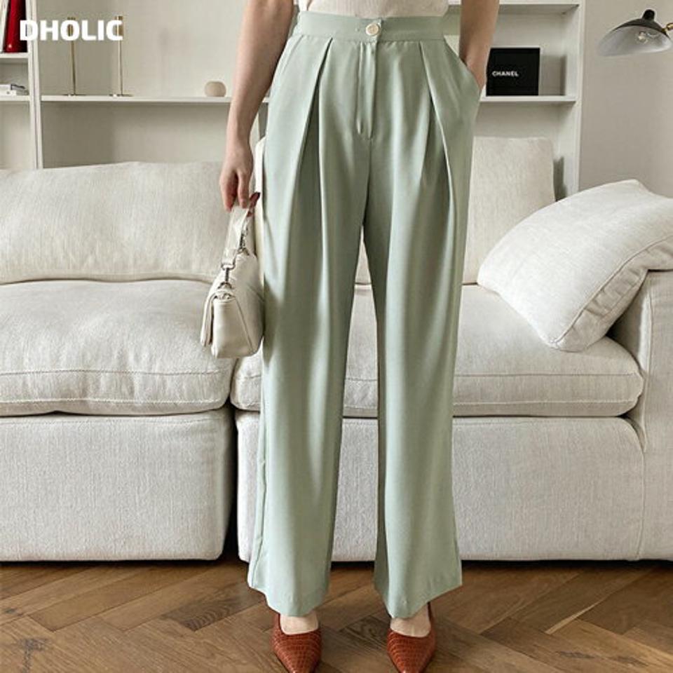 バックゴムタックスラックス・全3色・t67388 レディース 【pt】【スラックス パンツ ズボン ロングパンツ 単色 無地 シンプル ベーシック オフィスカジュアル 春 秋 韓国 ファッション】【ハイホリHIHOLLI】