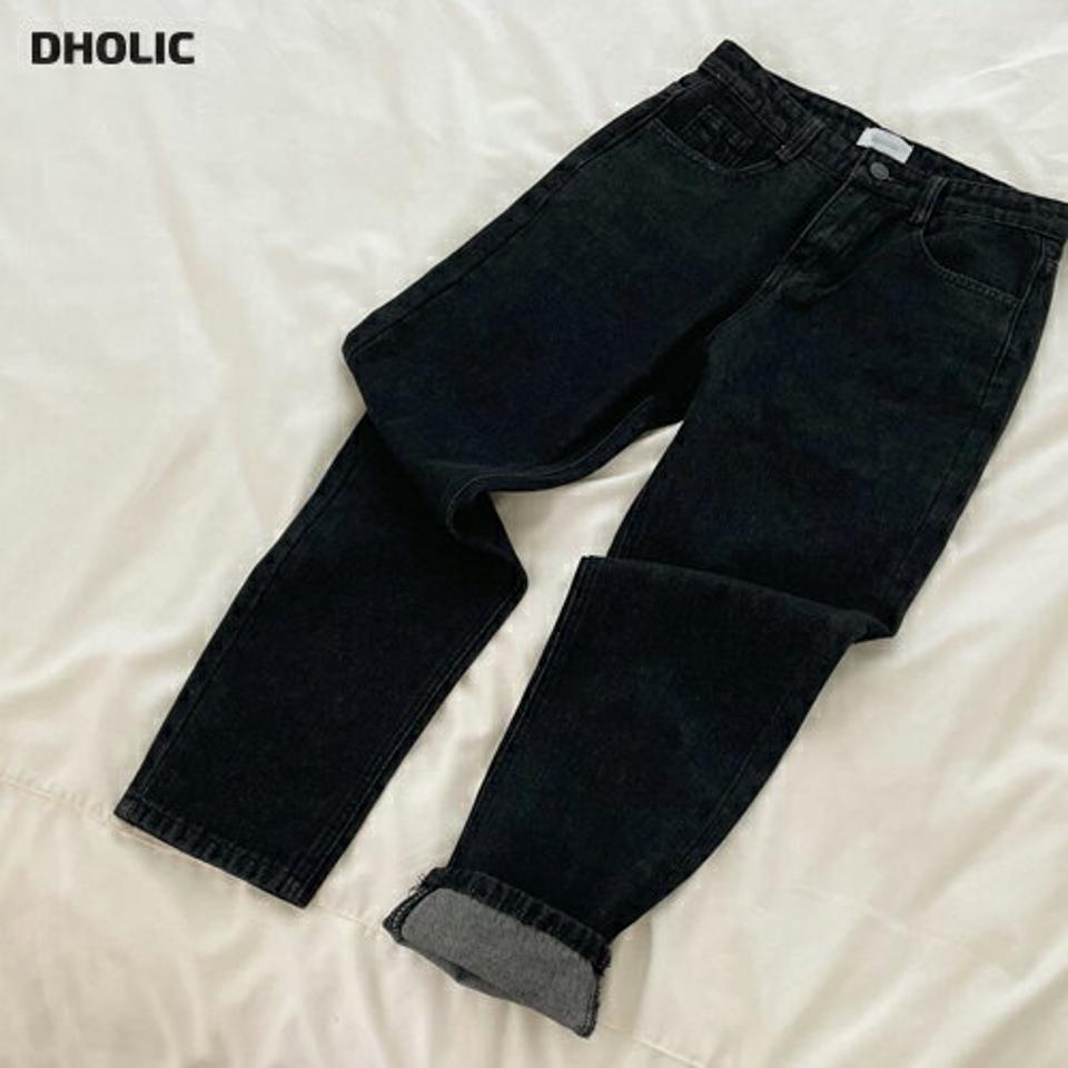 ブラックデニムパンツ・全1色・t63623 レディース 【pt】【韓国 ファッション ボトムス パンツ ロング デニム ウォッシング デニムパンツ ハイウエスト ベルトループ スリム ストレート 美脚 10分丈 十分丈 カジュアル デイリー 秋 春】【NIJU】