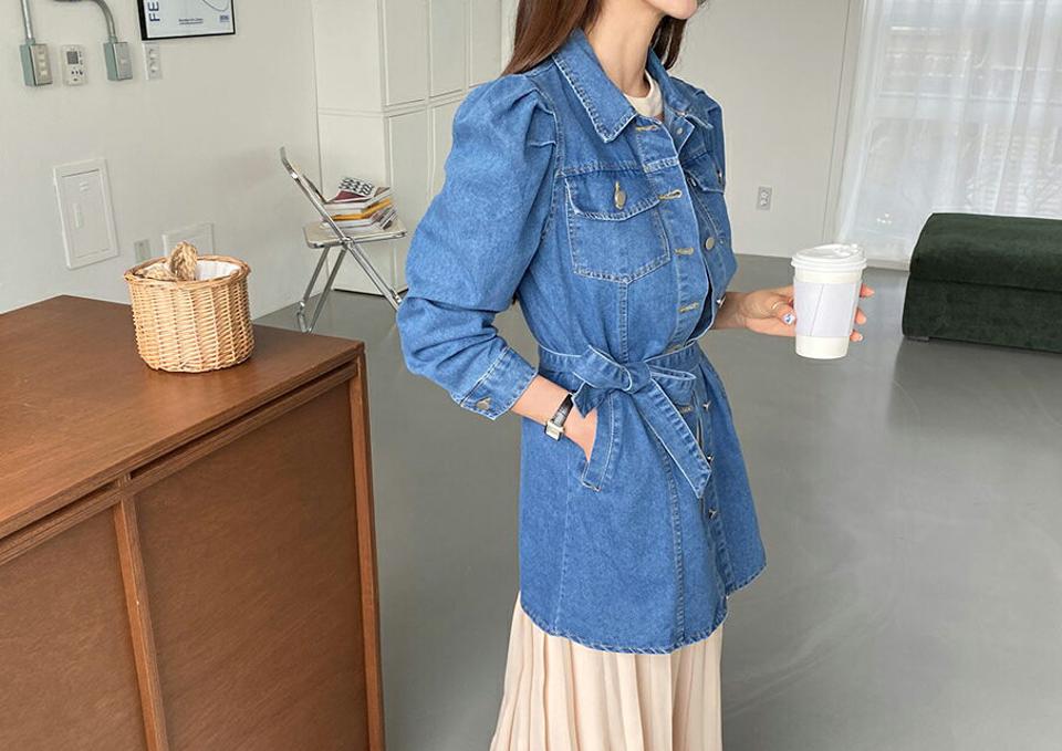 ≪人気商品再入荷≫ストラップ付デニムミニワンピース・全2色・t65073 レディース 【ops】 韓国 ファッション ワンピース ミニ ミニワンピス デニム カジュアル フレアワンピース ウエストストラップ ビンテージ フェミニン 細身 スリム 体型カバー 秋 春