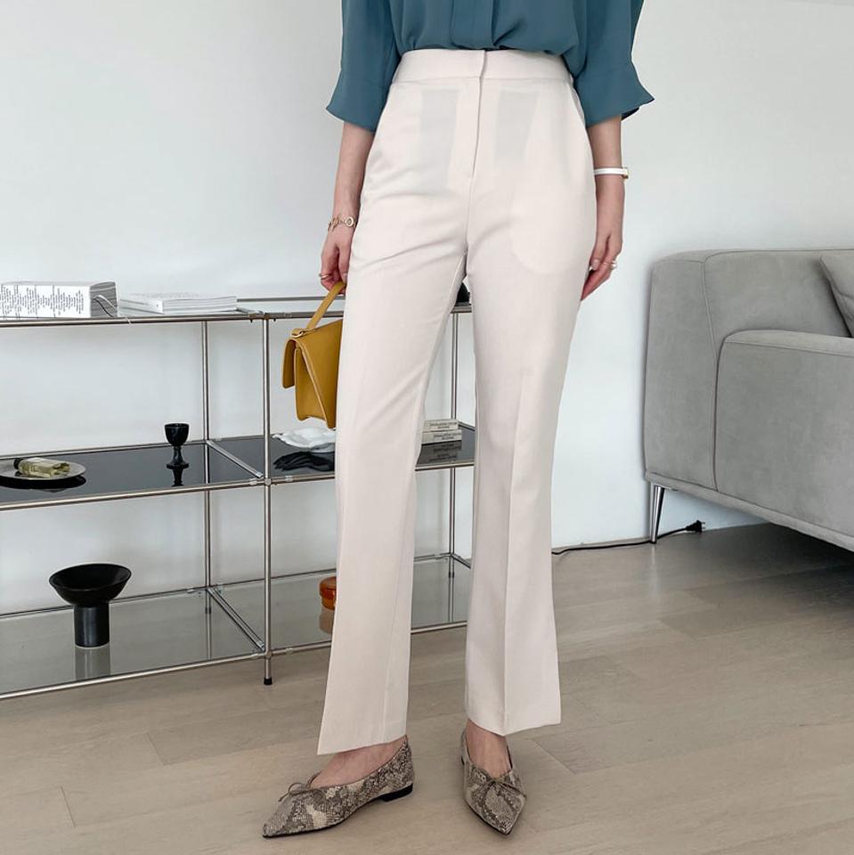 サイドスリットスラックスパンツ・全3色・t67449 レディース 【pt】【パンツ ズボン ロングパンツ スラックス スリット 単色 無地 シンプル 大人 きれいめ オフィスカジュアル 春 秋 韓国 ファッション】【ハイホリHIHOLLI】