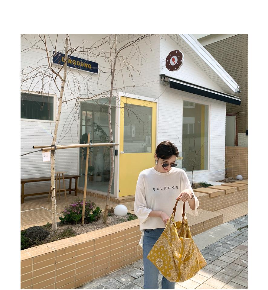 レタードソフト7分袖Tシャツ