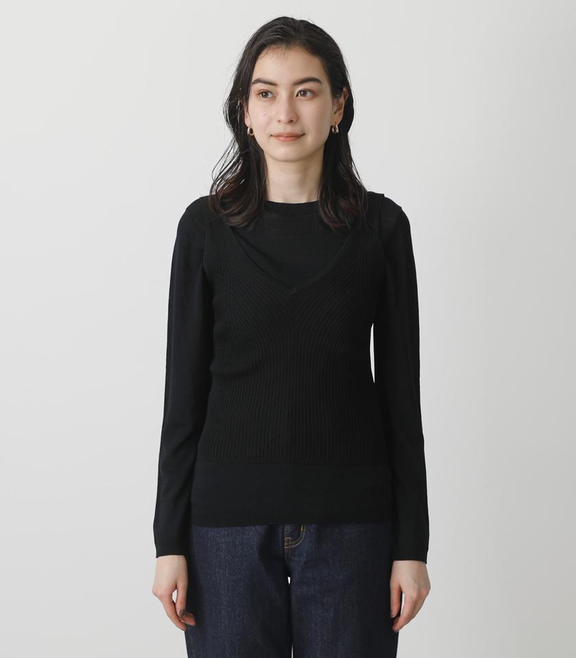 SHEER BUSTIER SET KNIT/シアービスチェセットニット