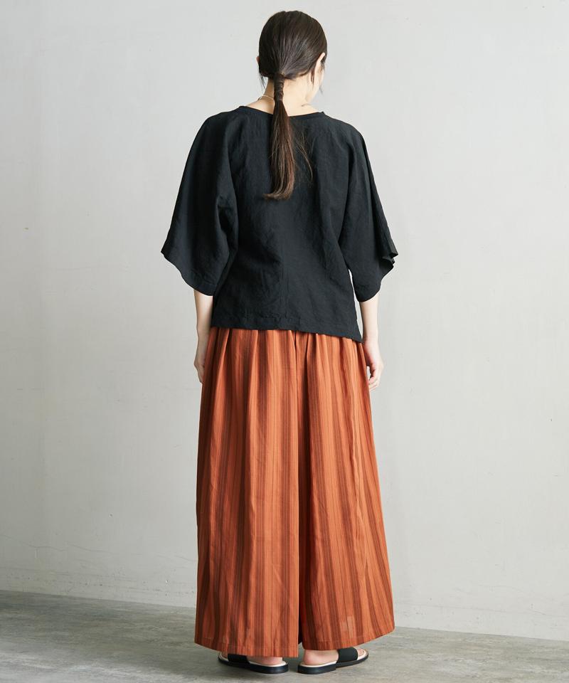 ○ドビーストライプタックキュロットパンツ（cardo fabrica）