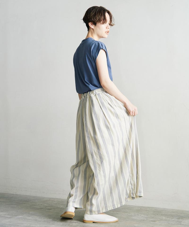 ○ドビーストライプタックキュロットパンツ（cardo fabrica）