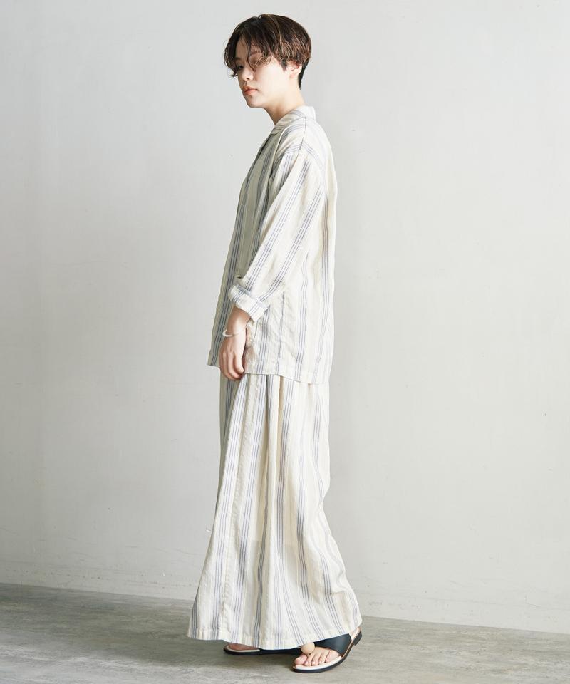 ○ドビーストライプタックキュロットパンツ（cardo fabrica）
