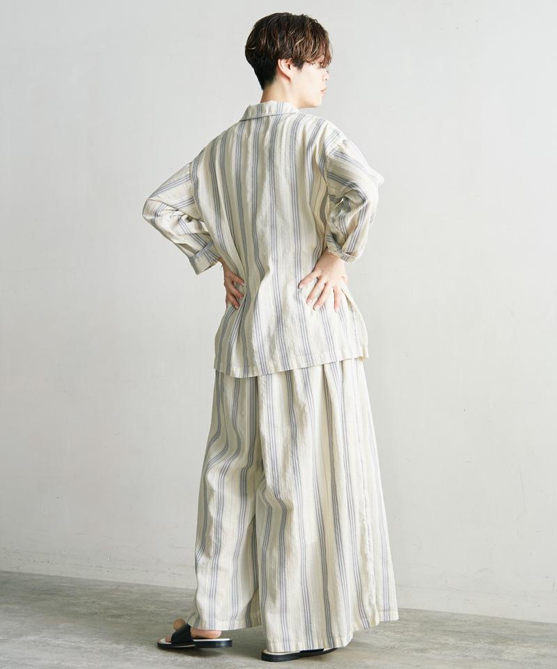 ○ドビーストライプタックキュロットパンツ（cardo fabrica）