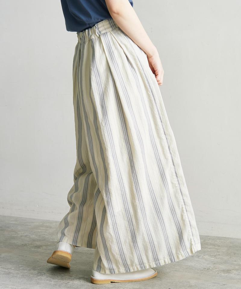 ○ドビーストライプタックキュロットパンツ（cardo fabrica）