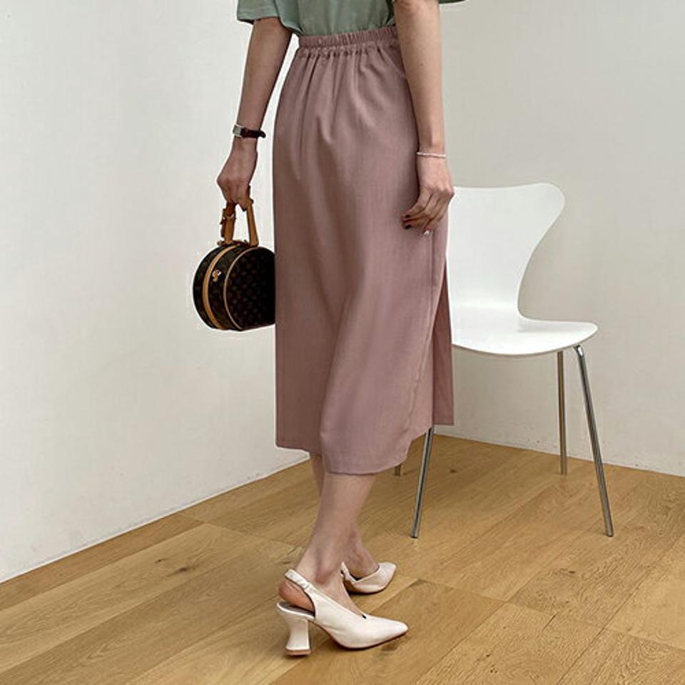 タックAラインスカート・全4色・b67520 レディース 【sk】【スカート ロング ロングスカート Aライン タック 単色 無地 シンプル 大人 きれいめ カジュアル 春 秋 韓国 ファッション】【ハイホリHIHOLLI】