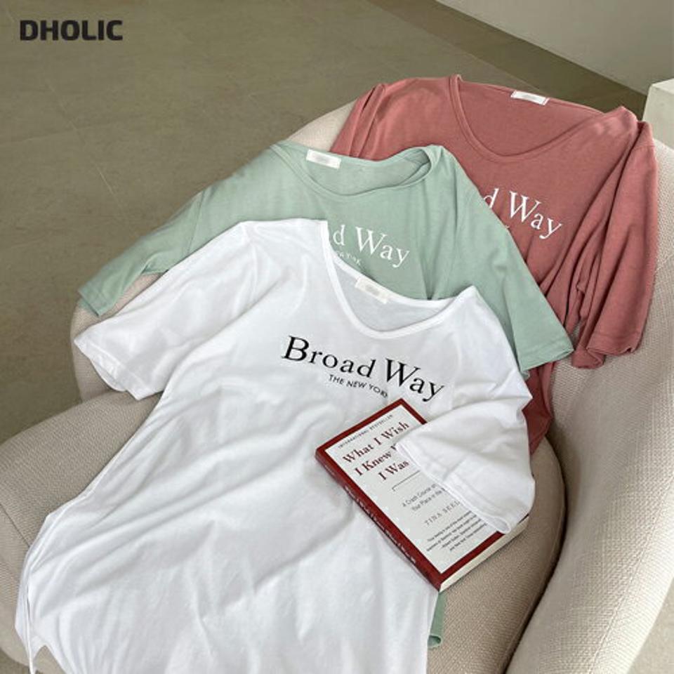 レタリングUネックTシャツ・全4色・b67490 レディース 【tops】 トップス Tシャツ ロゴ ロゴT ロゴトップス Uネック レタリング カジュアル ラフ 半袖 ハーフスリーブ 春 夏 韓国 ファッション ハイホリHIHOLLI