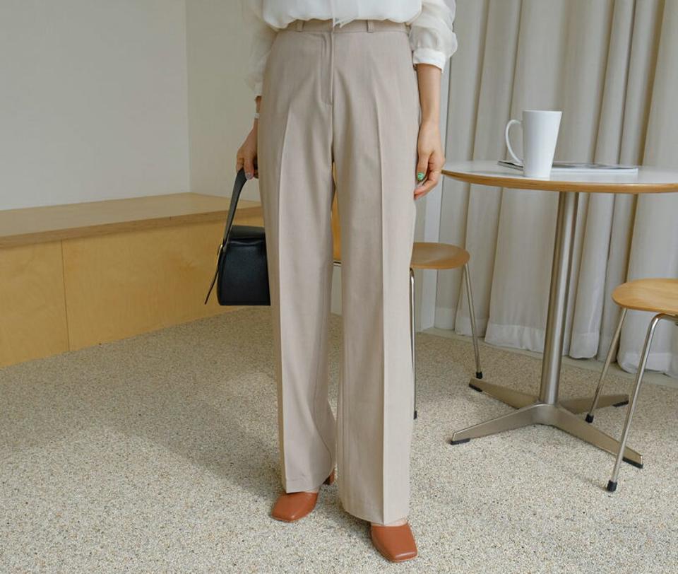 ストレートスラックス・全5色・t61783 レディース 【pt】【韓国 ファッション ボトムス パンツ スラックス ロング ロングパンツ ストレート 美脚 10分丈 十分丈 オフィスカジュアル カジュアル デイリー 秋 春】