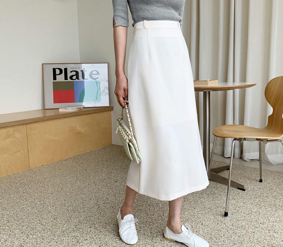 スリットHラインスカート・全3色・b61789 レディース 【sk】【韓国 ファッション ボトムス スカート ロング ロングスカート スリット Hライン フェミニン カジュアル デイリー 無地 ベーシック 上品 秋 春】