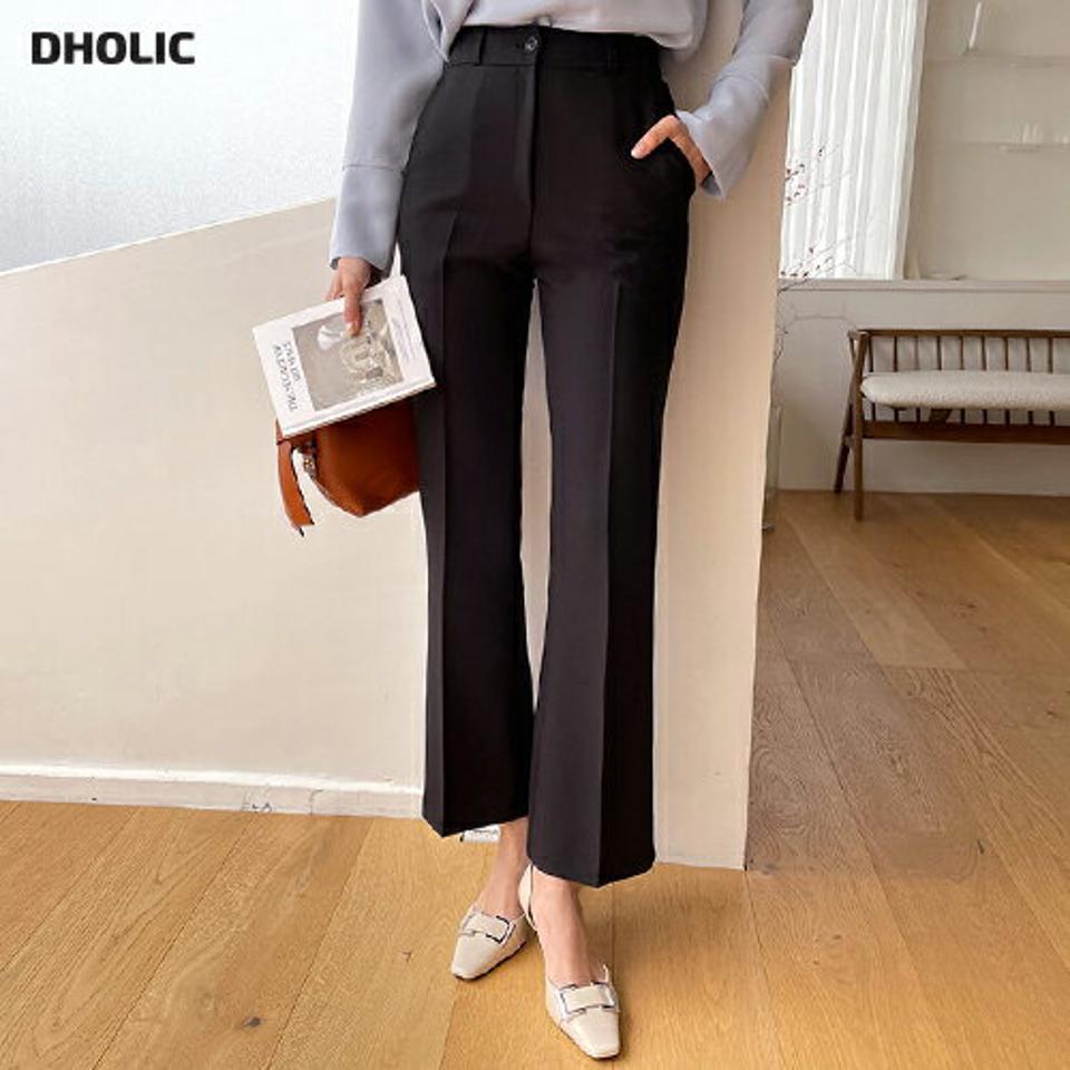 ボタンスラックスパンツ・全3色・t67621 レディース 【pt】【スラックス パンツ ズボン ロングパンツ 単色 無地 シンプル ベーシック 大人 きれいめ オフィスカジュアル 春 秋 韓国 ファッション】【ハイホリHIHOLLI】