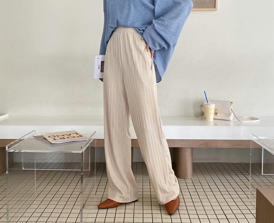 【只今10%OFF】プリーツストレートパンツ・全4色・t63150 レディース 【pt】【韓国 ファッション ボトムス パンツ ロング ロングパンツ ストレート プリーツパンツ ハイウエスト 美脚 10分丈 十分丈 ワイドパンツ カジュアル デイリー 秋 春】