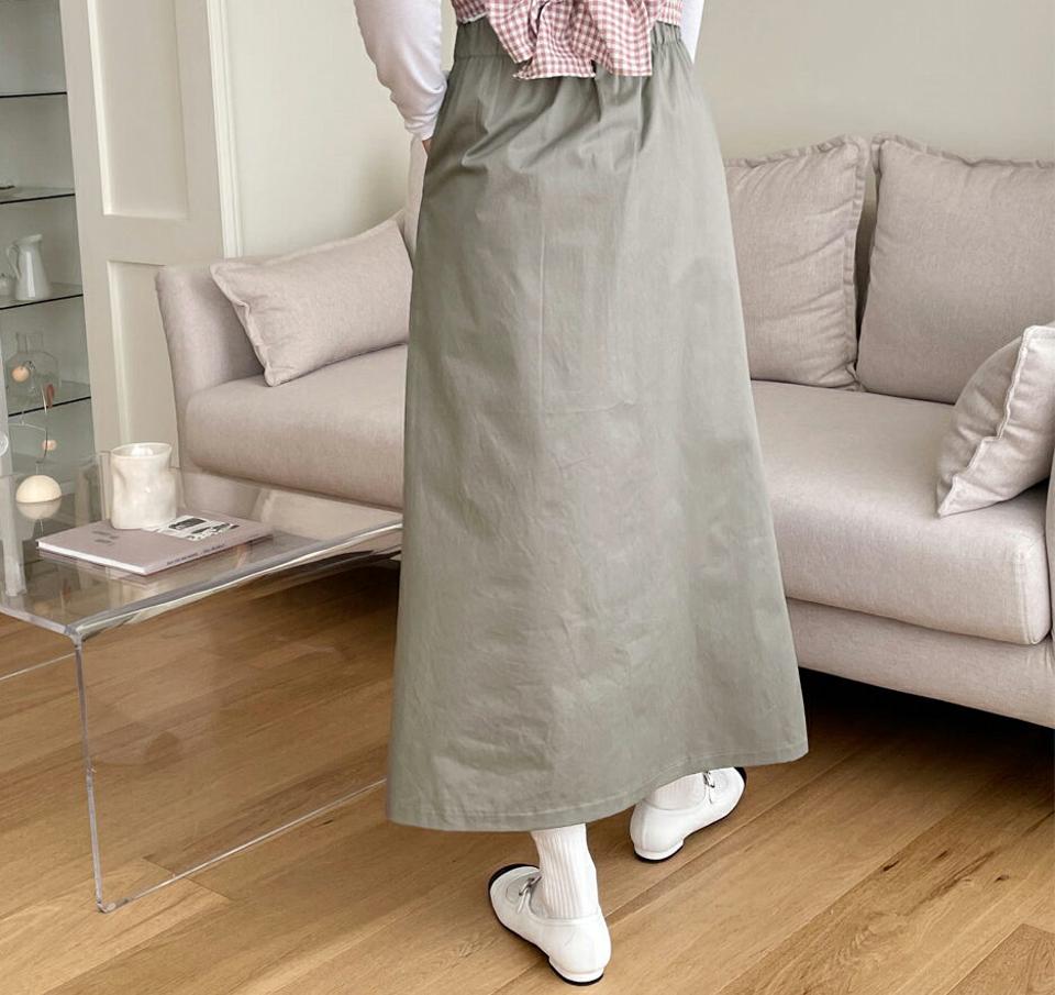 フロントスリットスカート・全2色・t63662 レディース 【sk】【韓国 ファッション ボトムス スカート ロング ロングスカート シンプル 無地 スリット 上品 バックゴム サイドジップ Aライン ガーリー カジュアル デイリー 細身 秋 春】【NIJU】