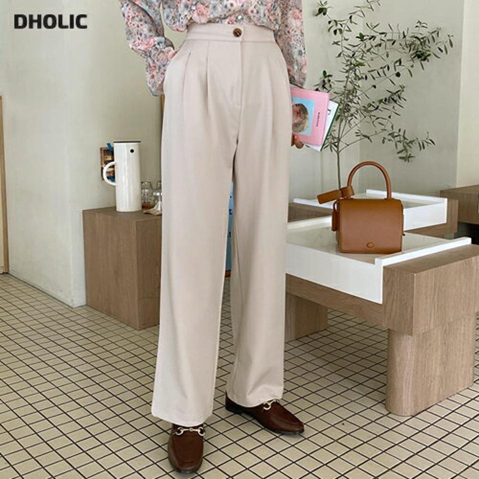 バックゴムツータックスラックス・全3色・t63152 レディース 【pt】【韓国 ファッション ボトムス パンツ スラックス ロング ロングパンツ ストレート ボリューム ウエストゴム 美脚 10分丈 十分丈 オフィスカジュアル カジュアル デイリー 秋 春】