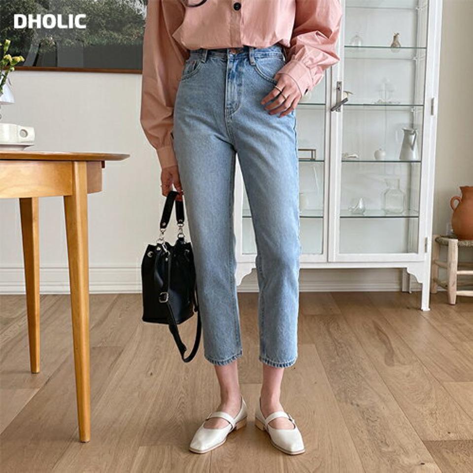 ストレートデニムパンツ・全2色・t63659 レディース 【pt】【韓国 ファッション ボトムス パンツ ロング デニム ウォッシング デニムパンツ ハイウエスト ベルトループ スリム ストレート 美脚 9分丈 九分丈 カジュアル デイリー 秋 春】【NIJU】