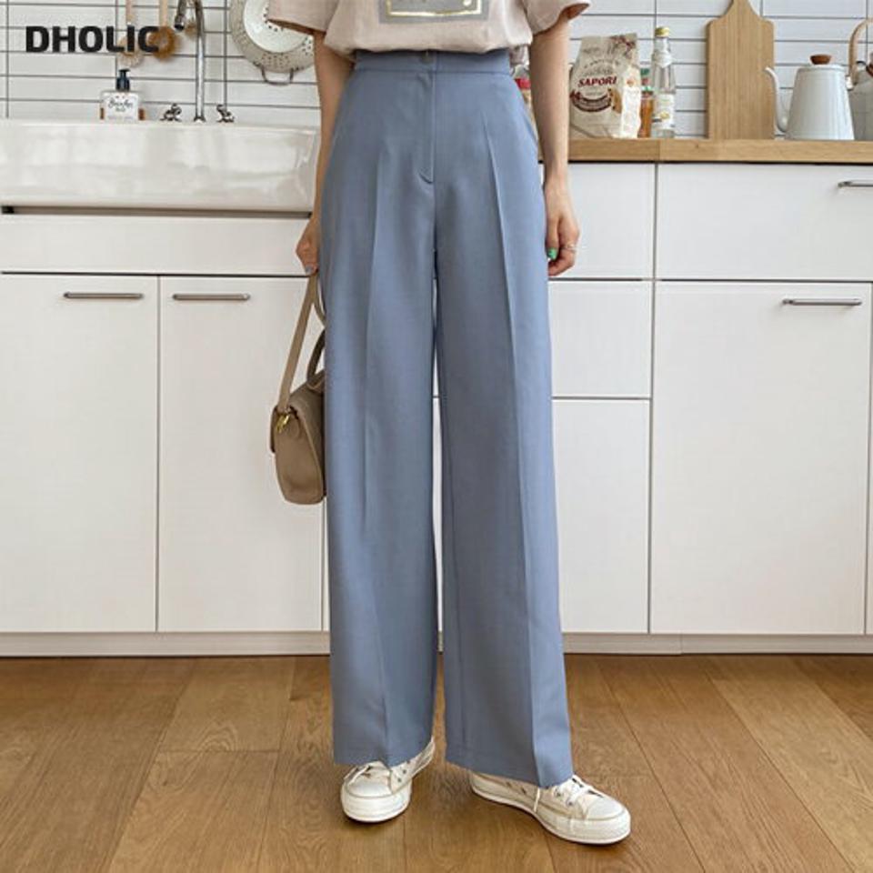 バックゴムハイウエストスラックスパンツ・全3色・t63153 レディース 【pt】【韓国 ファッション ボトムス パンツ スラックス ロング ロングパンツ ストレート ハイウエスト 美脚 10分丈 十分丈 オフィスカジュアル カジュアル デイリー 秋 春】