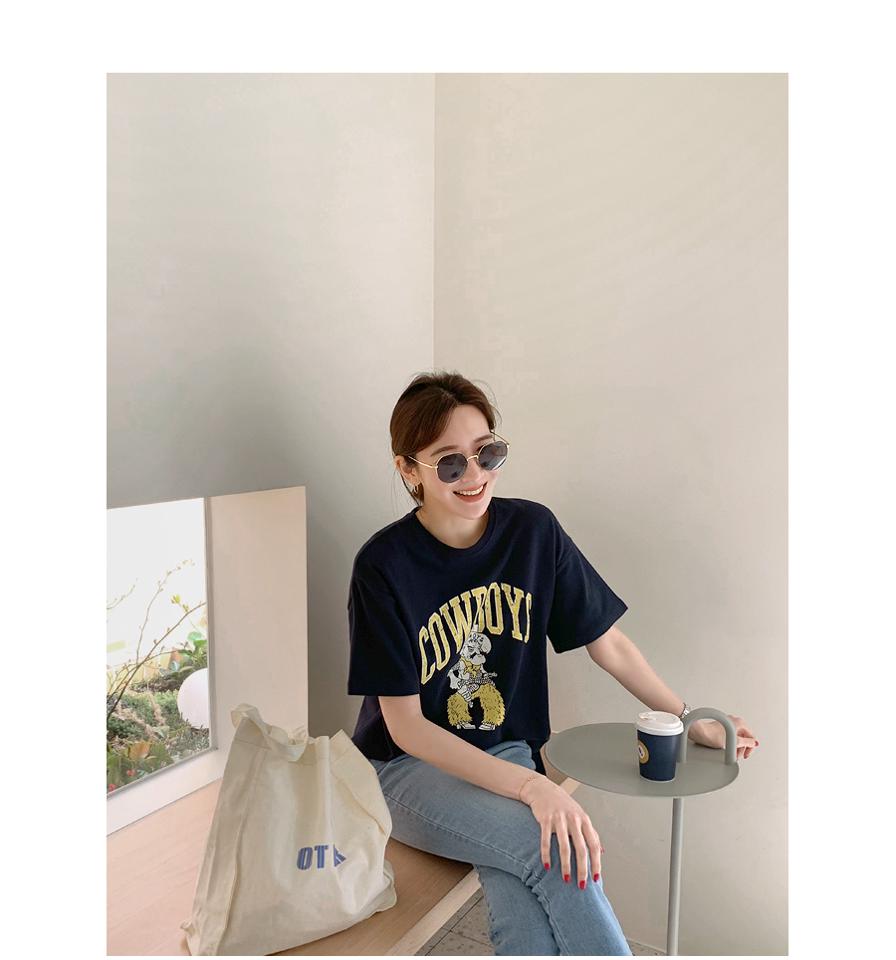 カウボーイプリントスリットTシャツ